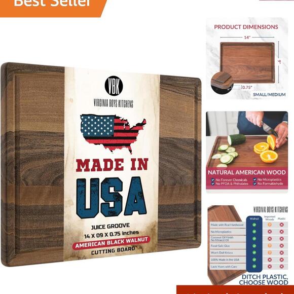 Luxury Reversible Walnut Wood Cutting Board - Knife-Friendly & Space-Saving
